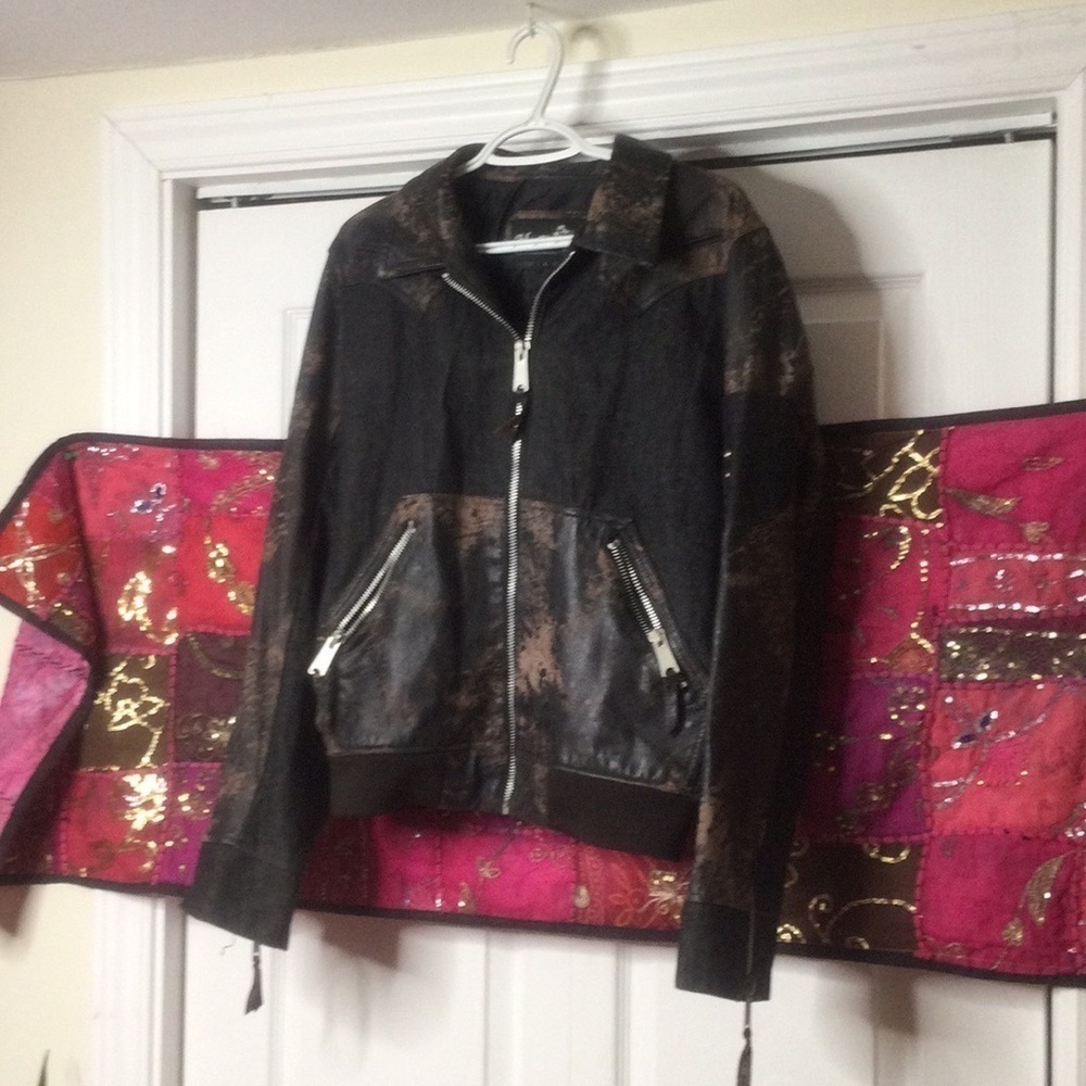 Unique denim & vinyl design jacket